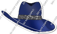 Navy Blue Fedora / Silver Rim w/ Variant
