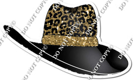 Black & Cheetah Fedora / Gold Rim w/ Variant