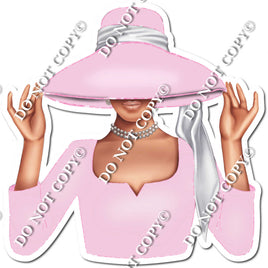Baby Pink - Light Skin Tone Woman in Fancy Hat w/ Variants