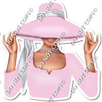 Baby Pink - Light Skin Tone Woman in Fancy Hat w/ Variants