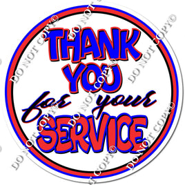 Flat Red & Blue - Thank you for your service - Statement w/ Variants