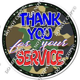 Camo / Flat Blue & Red- Thank you for your service - Statement w/ Variants