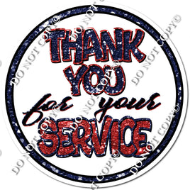 Sparkle Red & Navy Blue - Thank you for your service - Statement w/ Variants