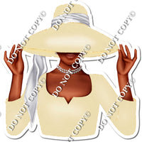 Champagne - Dark Skin Tone Woman in Fancy Hat w/ Variants