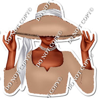 Rose Gold - Dark Skin Tone Woman in Fancy Hat w/ Variants