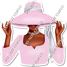 Baby Pink - Dark Skin Tone Woman in Fancy Hat w/ Variants
