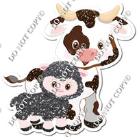 White Spotted Cow with Silver Lamb
