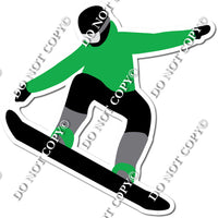 Flat Green - Snow Boarder Silhouette w/ variants