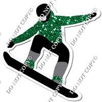 Sparkle Green - Snow Boarder Silhouette w/ variants