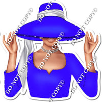 Blue - Light Skin Tone Woman in Fancy Hat w/ Variants