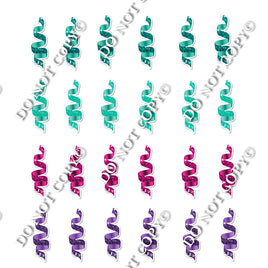 24 pc Sparkle - Teal, Mint, Hot Pink, Purple Streamers