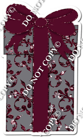Grey & Burgundy Fancy Present