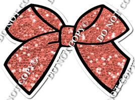 Coral Sparkle Bow