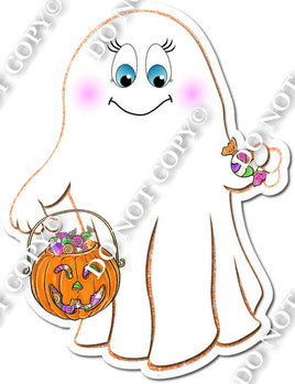 Girl Ghost with Candy Bag