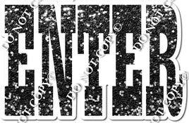 Enter Sign Black Sparkle