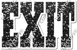 Exit Sign Black Sparkle
