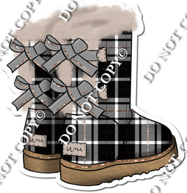 Black Plaid Boots Yard Cards