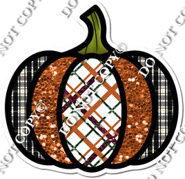 Plaid and Sparkle Pumpkin