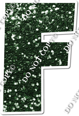 Dark Green Seasonal Letter F