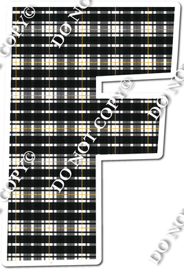 Black Plaid Seasonal Letter F