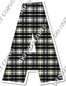 Black Plaid Seasonal Letter A