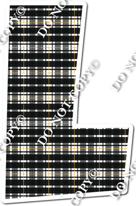 Black Plaid Seasonal Letter L