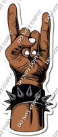 Dark Skin Tone Rock N Roll Hand Gesture w/ Variants