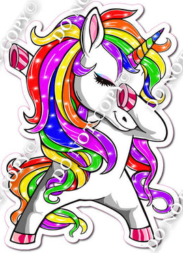 Rainbow Unicorn Dabbing Right