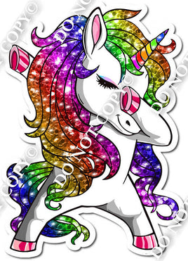 Sparkle Rainbow Unicorn Dabbing Right
