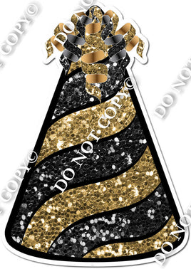 Gold & Black Sparkle Party Hat w/ Variants