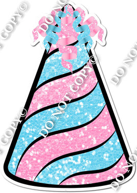Baby Pink & Baby Blue Sparkle Party Hat w/ Variants
