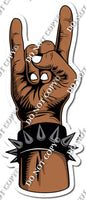 Dark Skin Tone Rock N Roll Hand Gesture w/ Variants