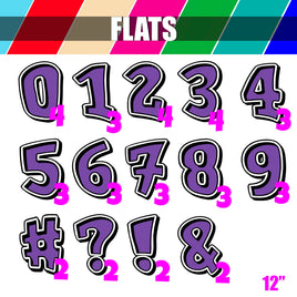 Flat - 12" GR 41 pc Number Sets