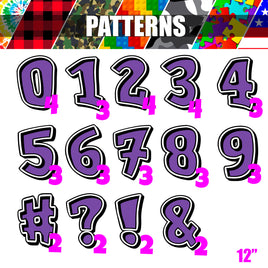 Pattern - 12" GR 41 pc Number Sets