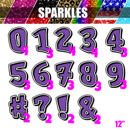 Sparkle - 12" GR 41 pc Number Sets