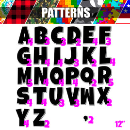 Pattern - 12" LG 86 pc - Alphabet Sets