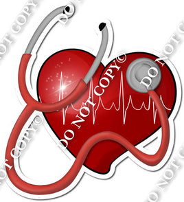 Red Heart & Red Stethoscope