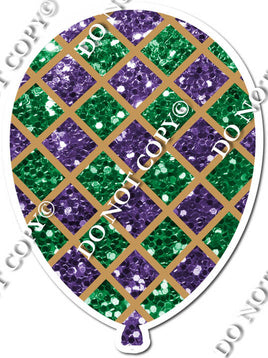 Mardi Gras Checker Balloon