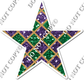 Mardi Gras Checker Star