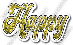 Happy for Sparkle Yellow Vertical Frame