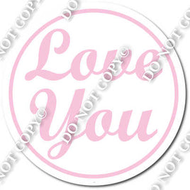 Love You for Flat Baby Pink Frame