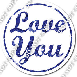 Love You for Sparkle Blue Vertical Frame