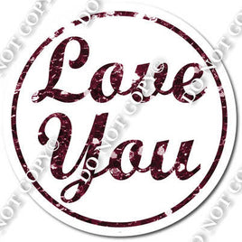 Love You for Sparkle Burgundy Vertical Frame