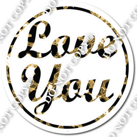 Love You for Sparkle Gold Leopard Vertical Frame