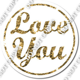 Love You for Sparkle Gold Vertical Frame