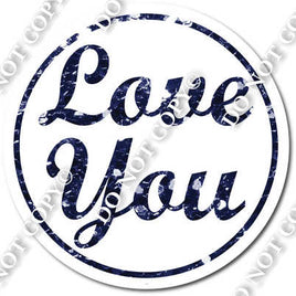 Love You for Sparkle Navy Blue Vertical Frame