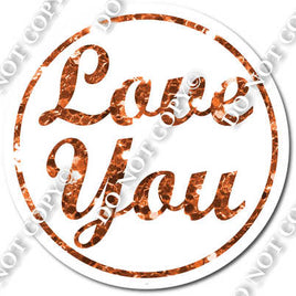 Love You for Sparkle Orange Vertical Frame