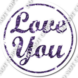 Love You for Sparkle Purple Vertical Frame