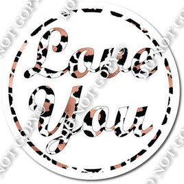 Love You for White Leopard Vertical Frame