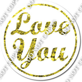 Love You for Sparkle Yellow Vertical Frame